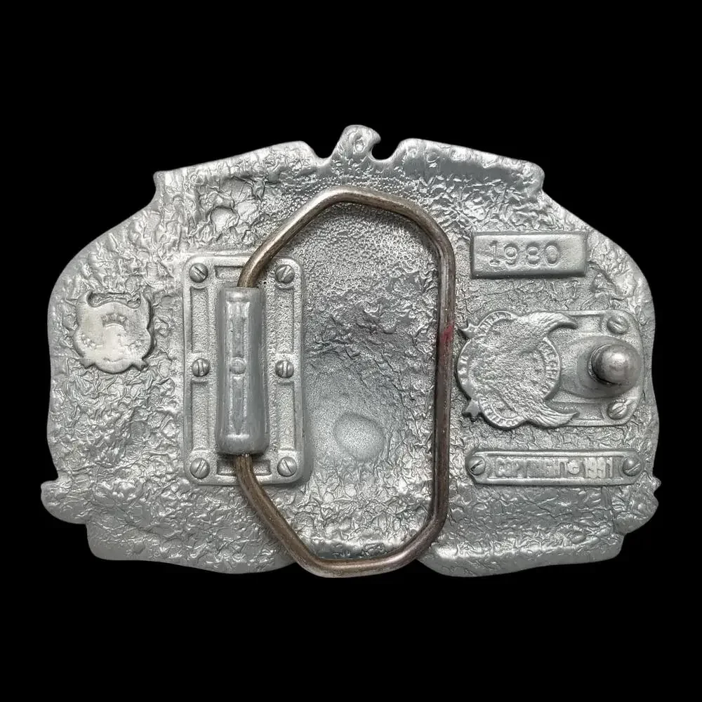 Vintage Belt Buckle Pewter 1991 USMC US Marines These Colors Don't Run Semper Fi